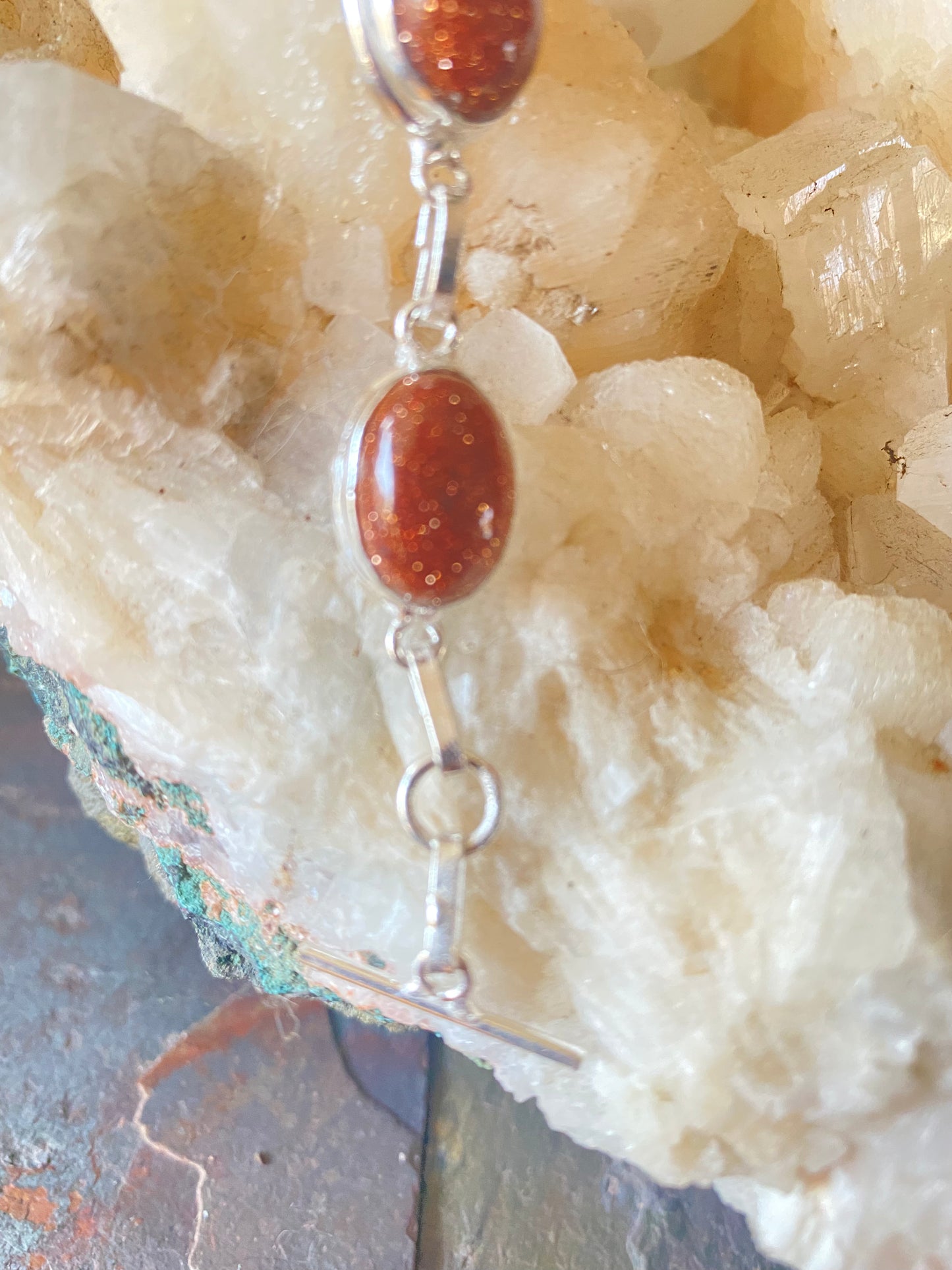 Goldstone Sterling Silver Bracelet