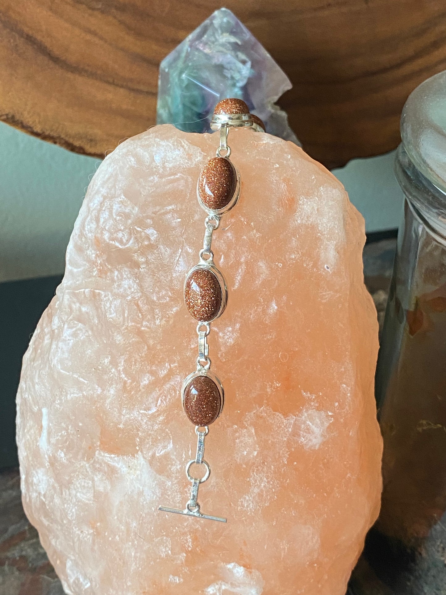Goldstone Sterling Silver Bracelet