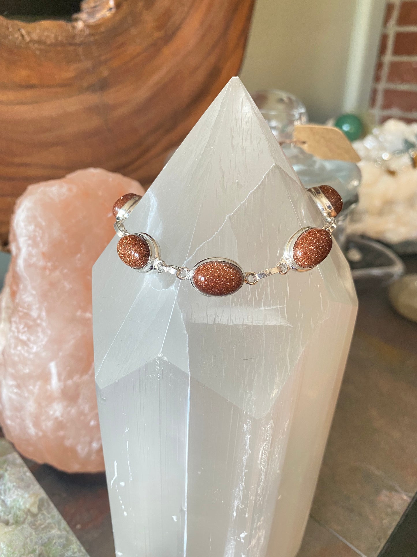 Goldstone Sterling Silver Bracelet