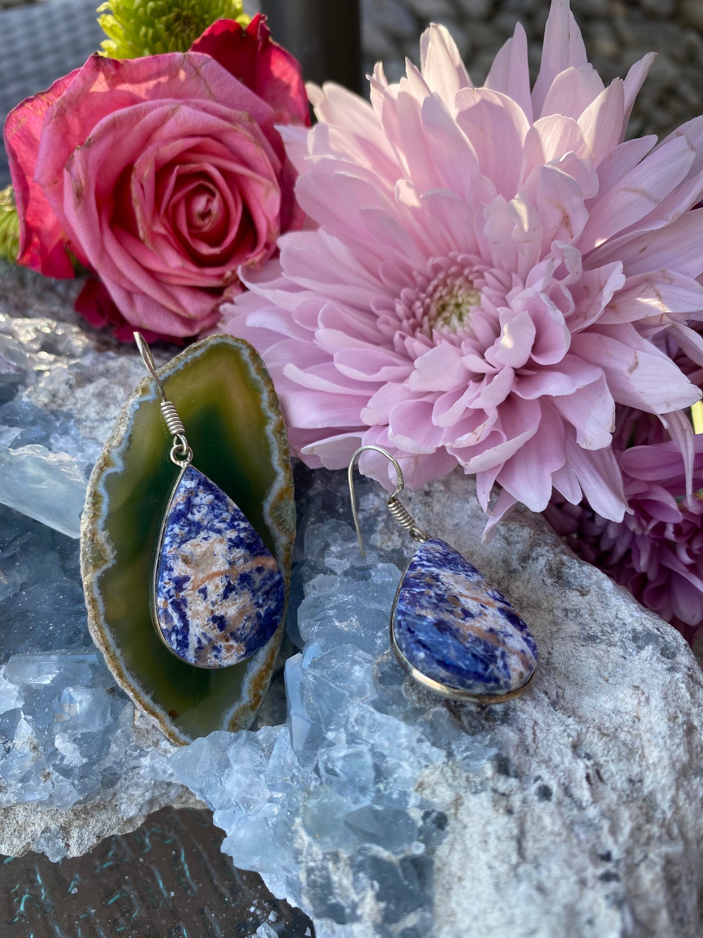 Sodalite Sterling Silver Earrings