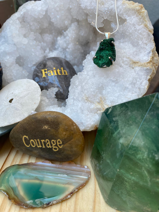 Fibrous Malachite Pendant