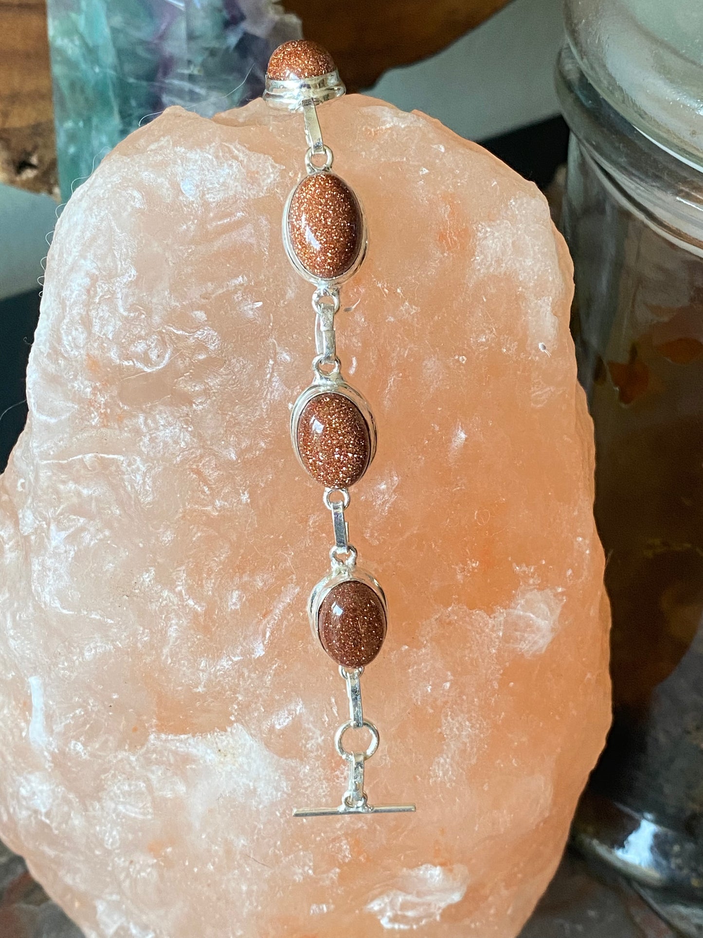 Goldstone Sterling Silver Bracelet