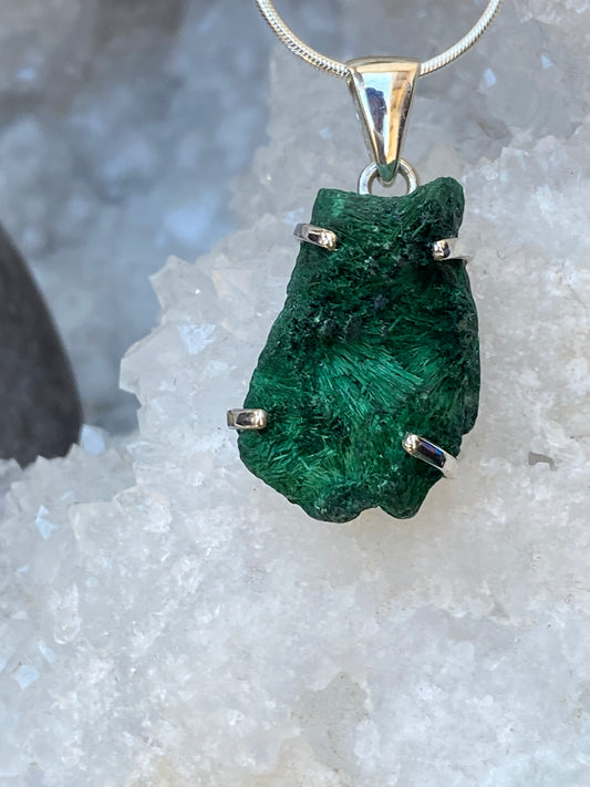 Fibrous Malachite Pendant