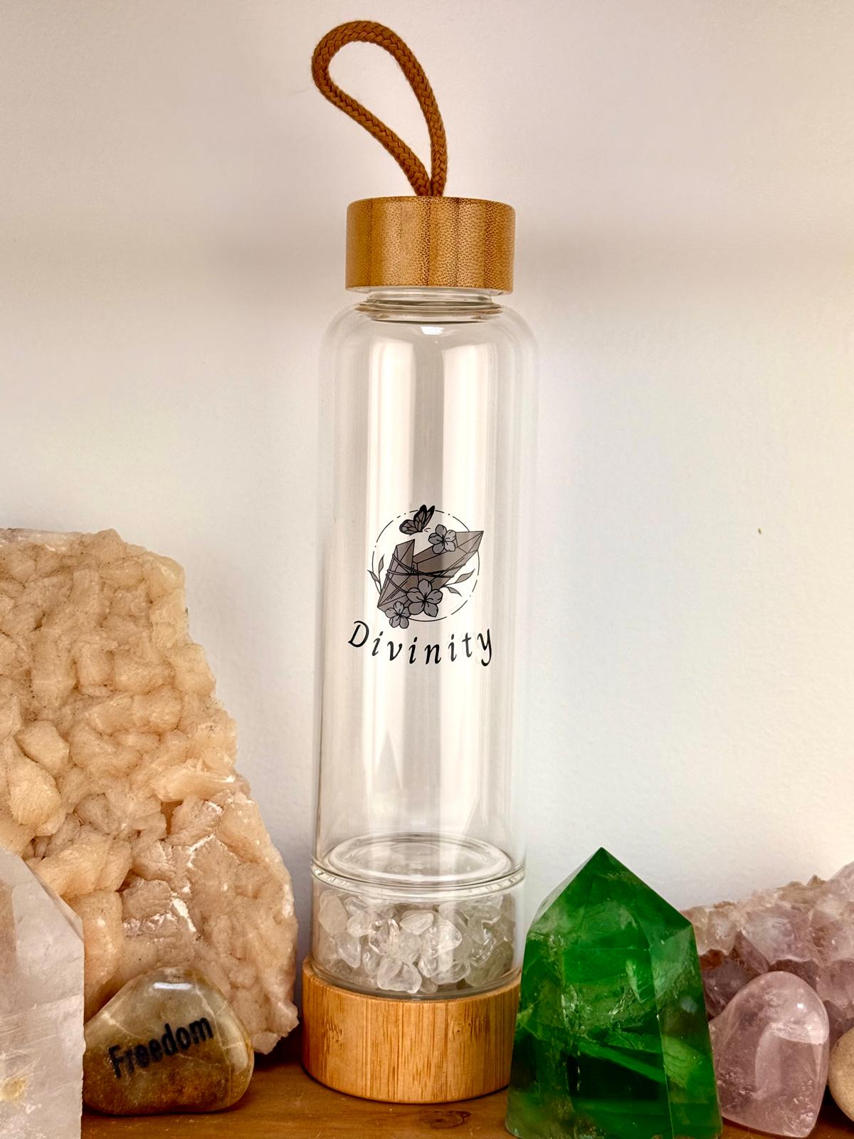 CLEAR QUARTZ ~ DIVINITY Crystal Elixir Water Bottles