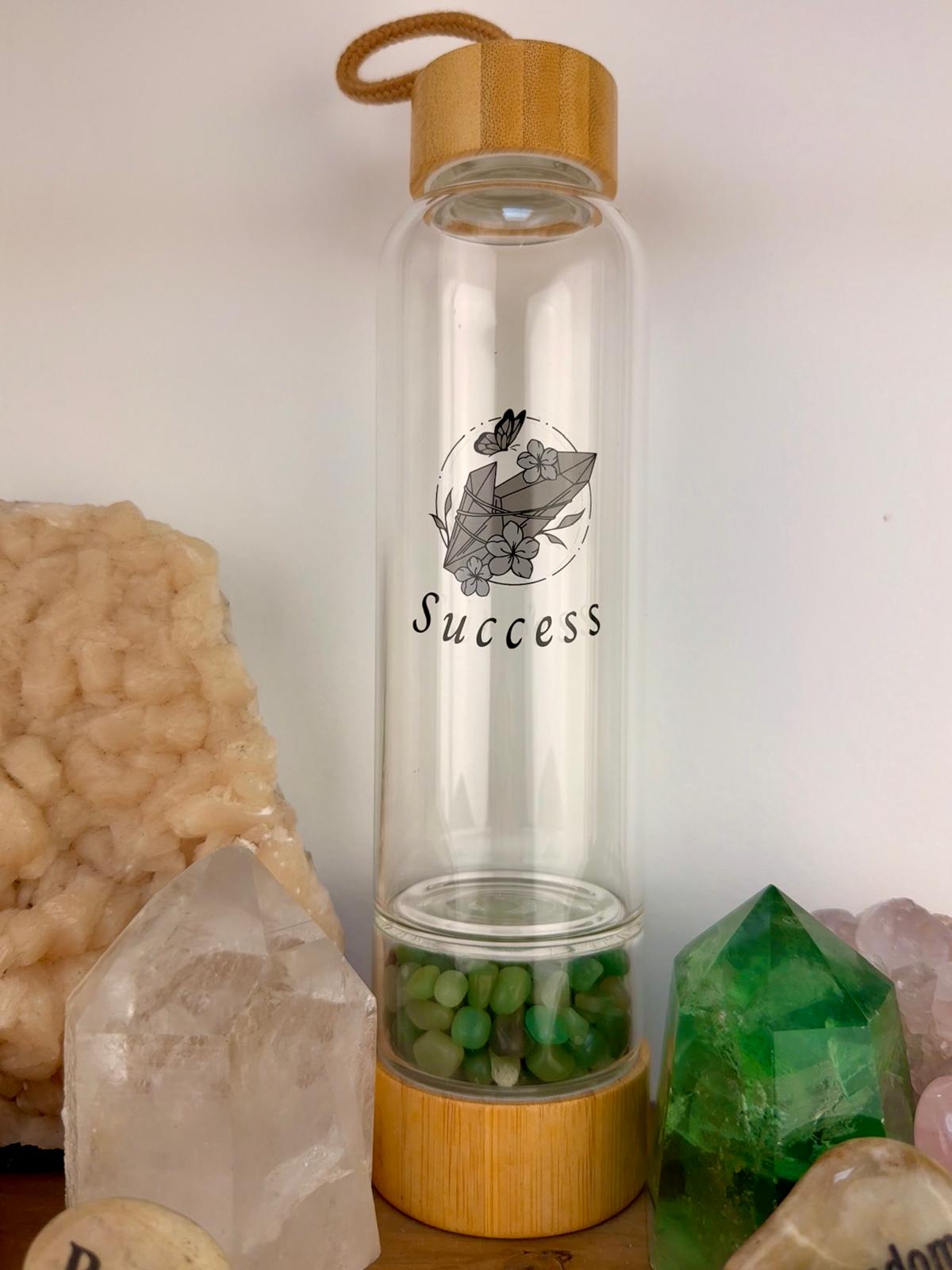 GREEN AVENTURINE ~ SUCCESS Crystal Elixir Water Bottles