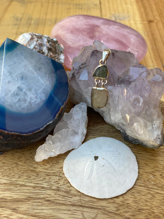 Moldavite Crystal & Libyan Glass Tektikes