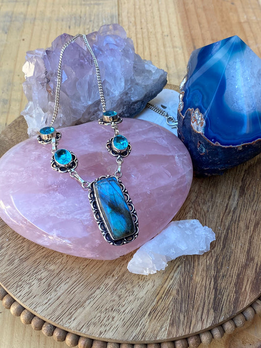 Labradorite & Blue Quartz Necklace