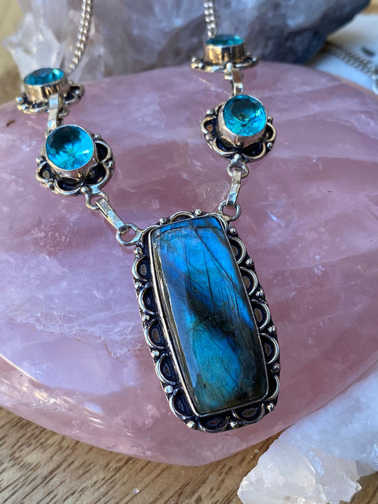 Labradorite & Blue Quartz Necklace