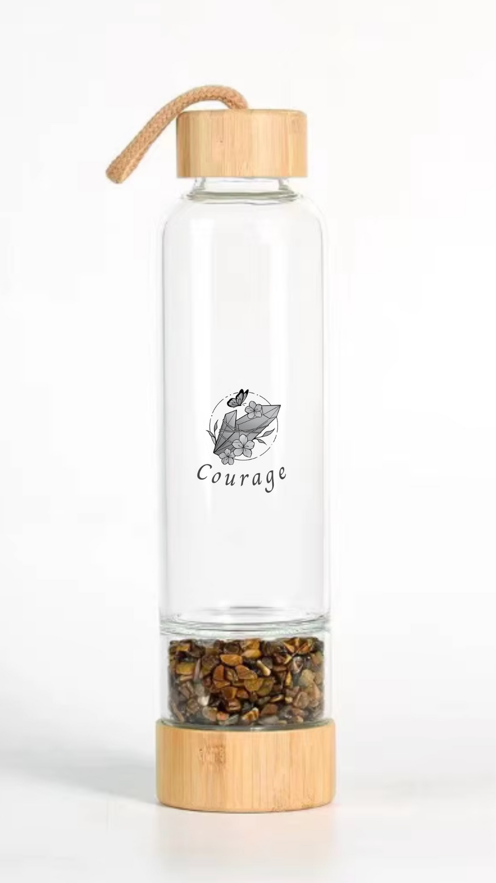 TIGER EYE ~ COURAGE Crystal Elixir Water Bottles