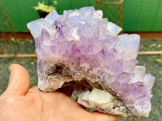 Amethyst Quartz Palm Cluster - Raw Edge