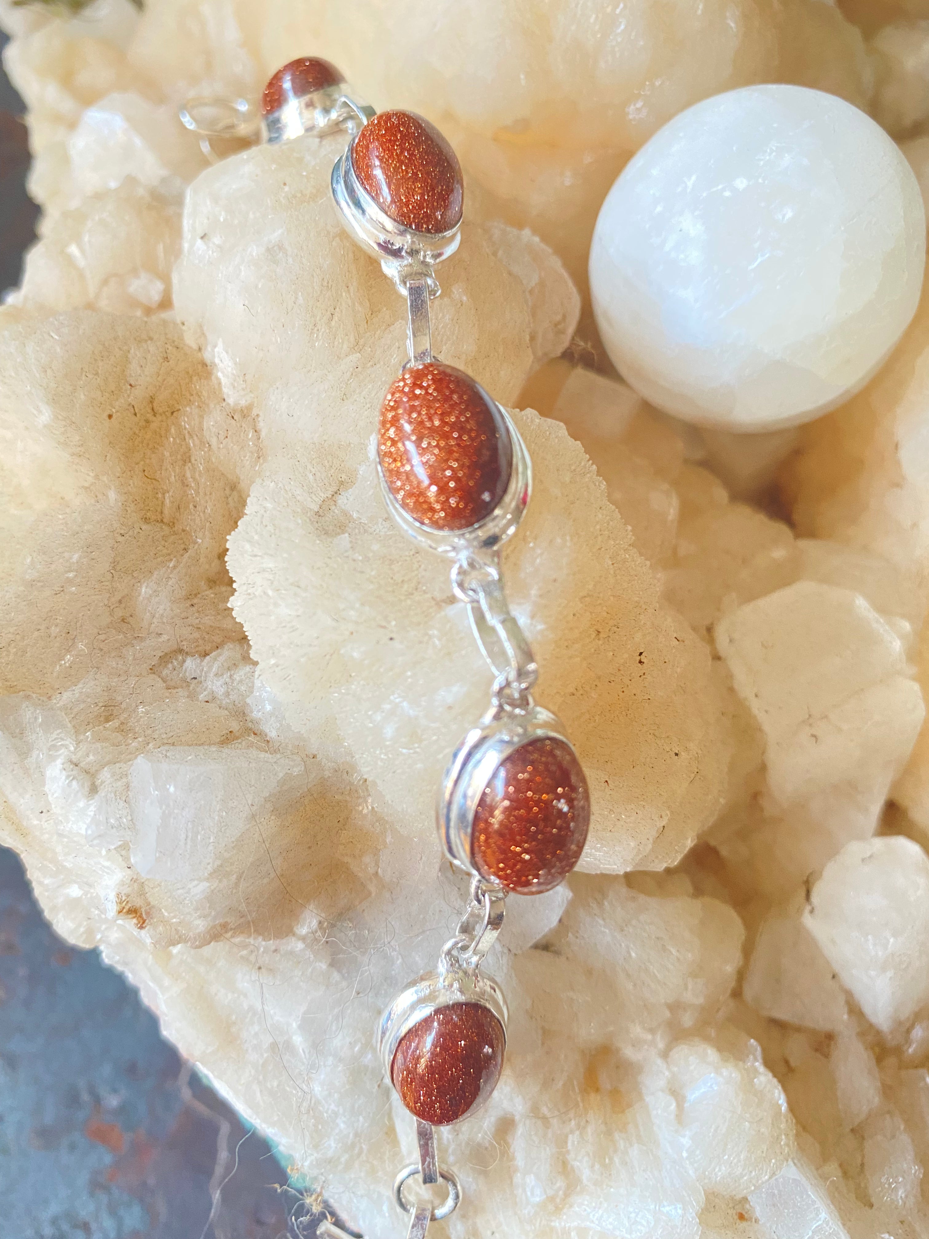 Goldstone Sterling Silver Bracelet