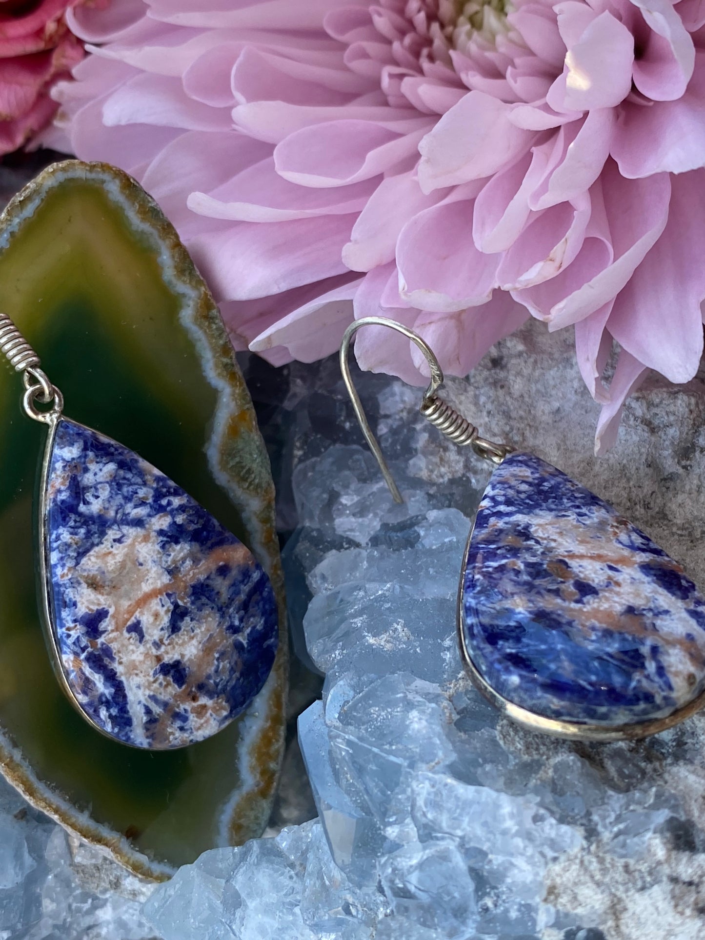 Sodalite Sterling Silver Earrings