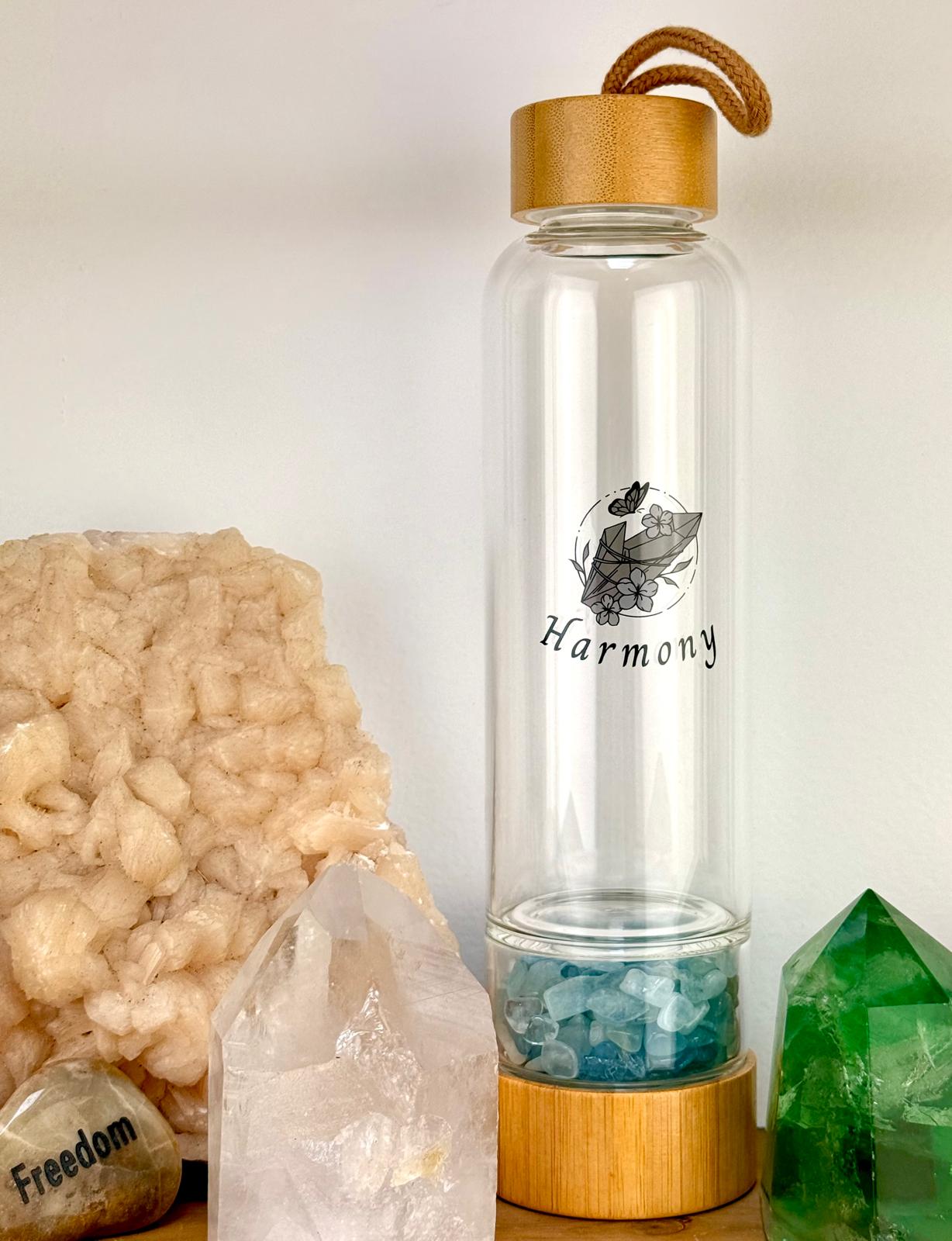 AQUAMARINE ~ HARMONY Crystal Elixir Water Bottles