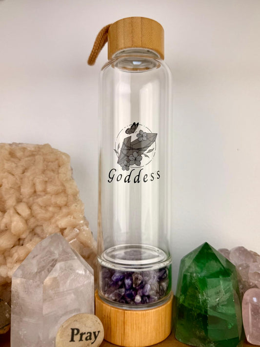 DARK AMETHYST ~ GODDESS Crystal Elixir Water Bottles