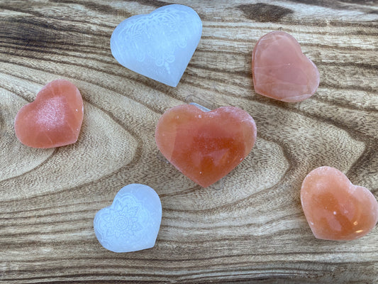 Selenite Hearts