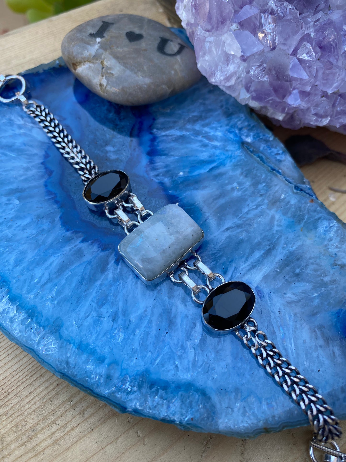 Moonstone and Black Obsidian