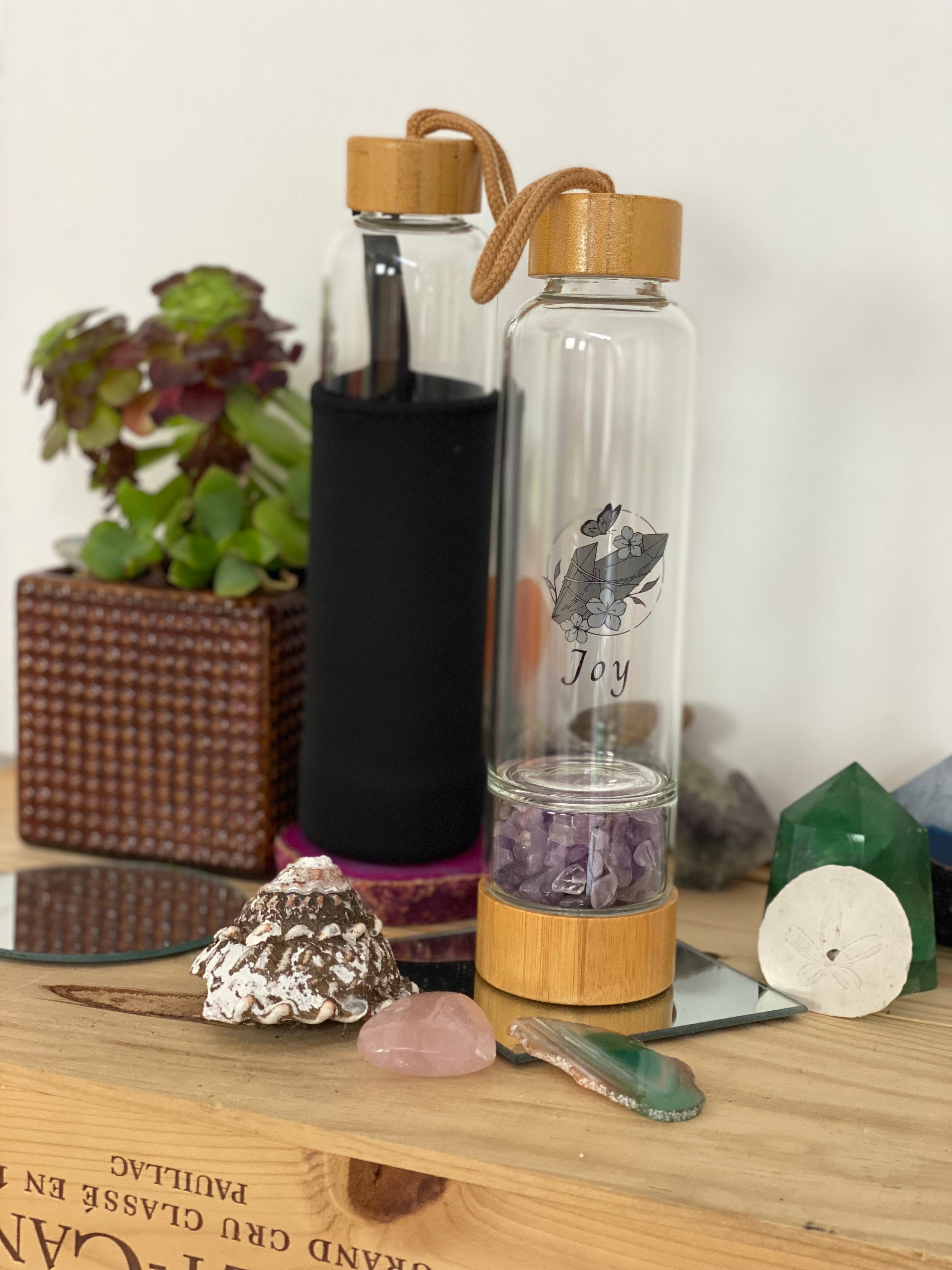 AMETHYST ~ JOY Crystal Elixir Water Bottles
