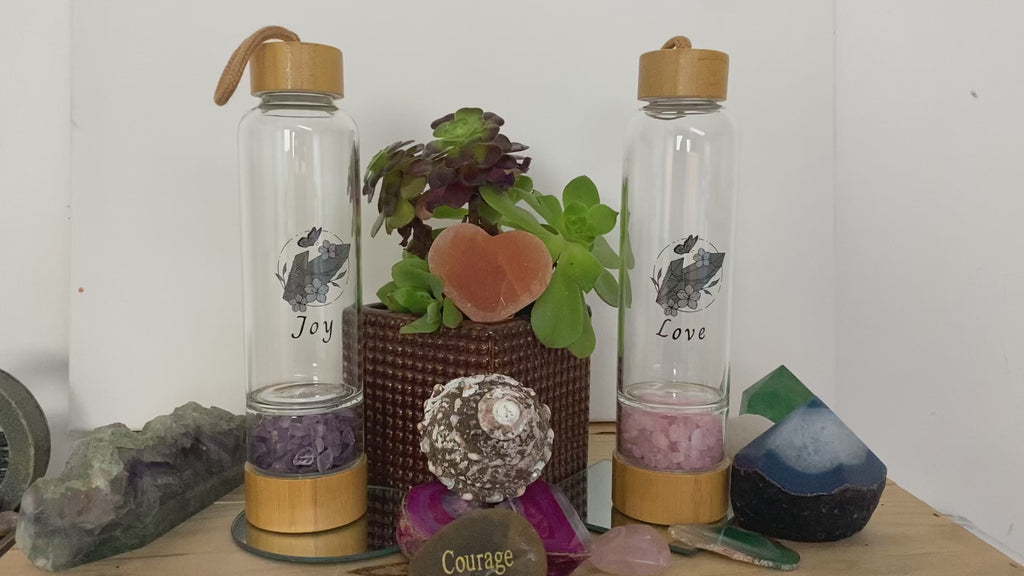 AMETHYST ~ JOY Crystal Elixir Water Bottles
