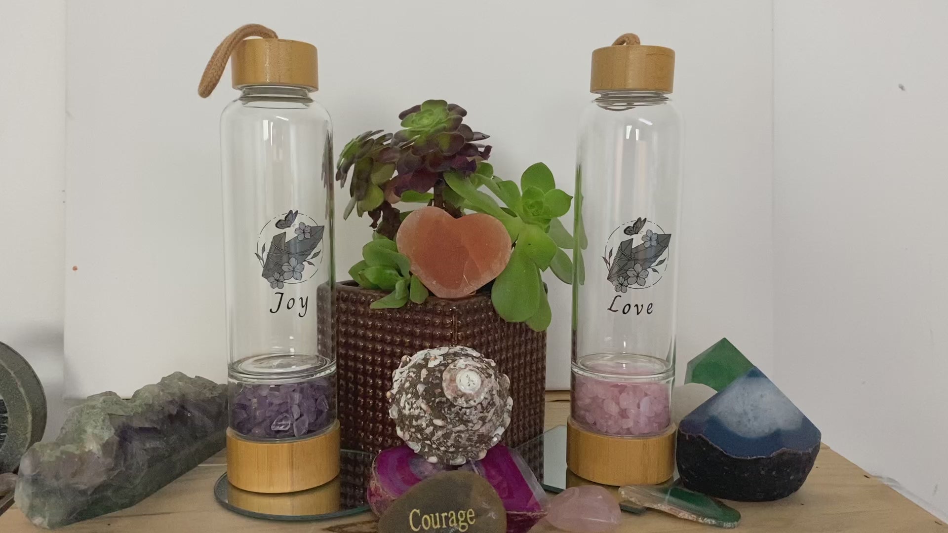 AMETHYST ~ JOY Crystal Elixir Water Bottles