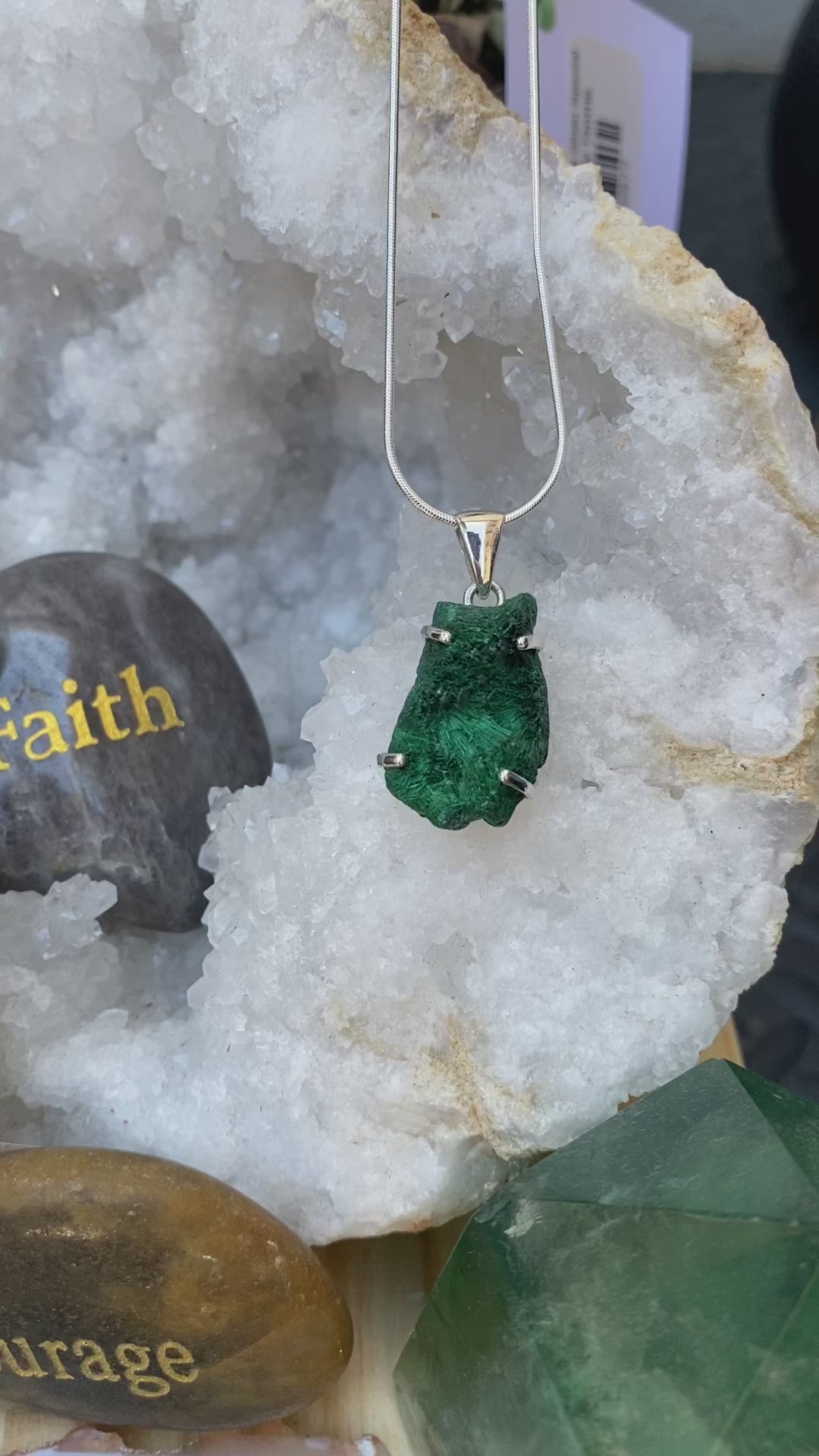 Fibrous Malachite Pendant