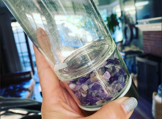 AMETHYST ~ JOY Crystal Elixir Water Bottles